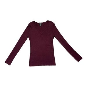 Rue 21 Cable Knit Sweater Womens XL Extra Large Burgundy Red Long Sleeve Stretch